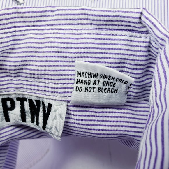 PTNY L Purple Striped Flower Garden Button Blouse - Picture 11 of 11